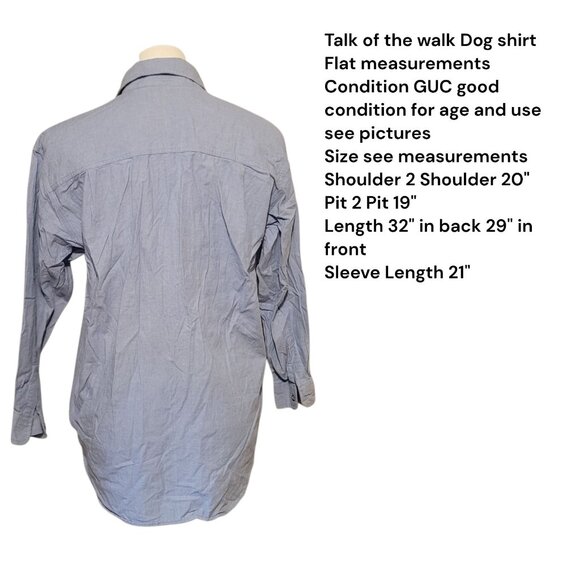 Vintage Denim Shirt Dogs Embroidered Talk Of The Walk Casey Coleman Rebrand L XL - Picture 4 of 9